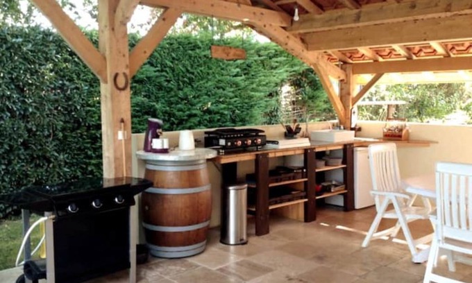 Galgon House | La Landaise family property, heated swimming pool