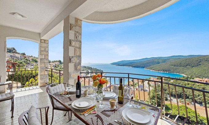 Rabac Apartment | Lady M Gold - Balcony and Sea View