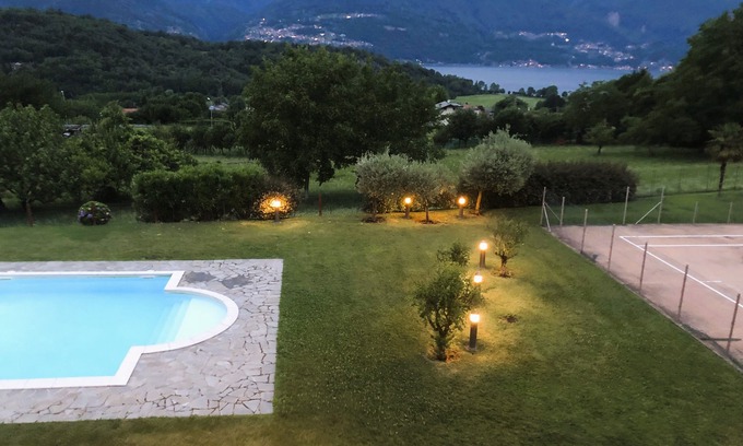 Colico Apartment | Lake Como magnificent lake view, tennis court, pool, garage