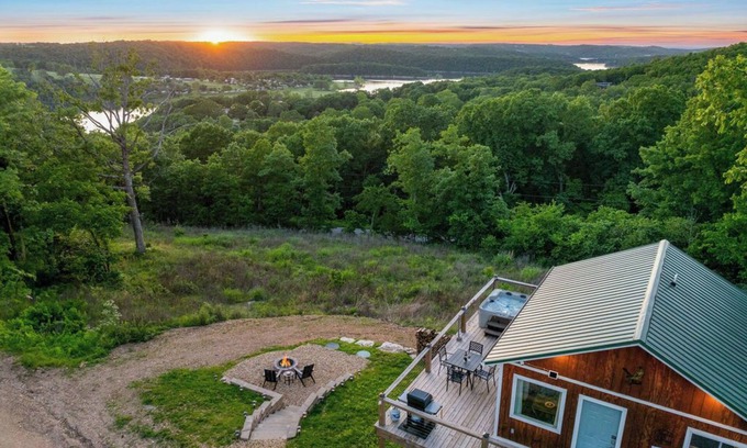 Omaha House | Lake Views! Private Hot tub and Fire Pit! Lux Couple's Retreat