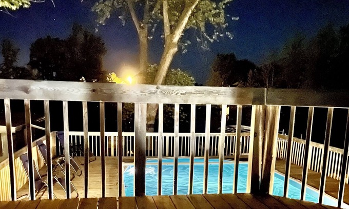 Enchanted Hills House | Lake Wawasee Escape: private pool, hot tub, pier, kayaks & paddleboat!