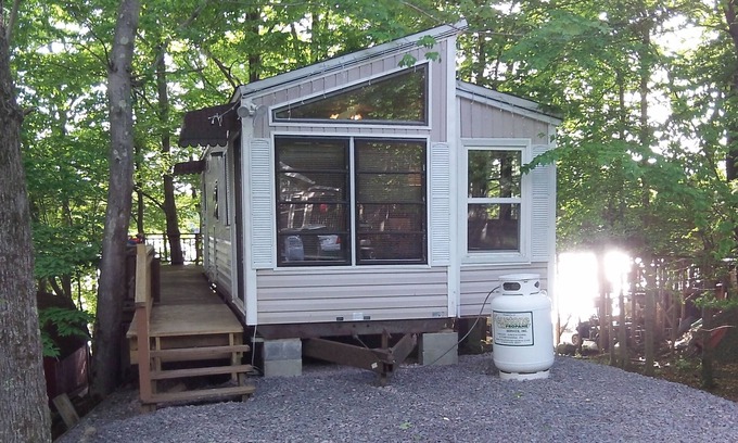 Gouldsboro Cabin | Lakefront 1BR cabin with boat and private dock, beaches, and fishing