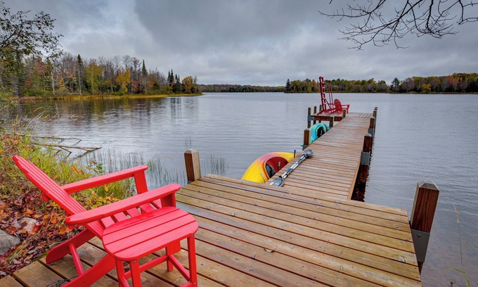 Presque Isle Cabin | Lakefront Presque Isle Cabin w/Private Dock