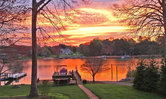 Mayhew House | Lakefront Retreat, with private boat dock, beautiful open water view