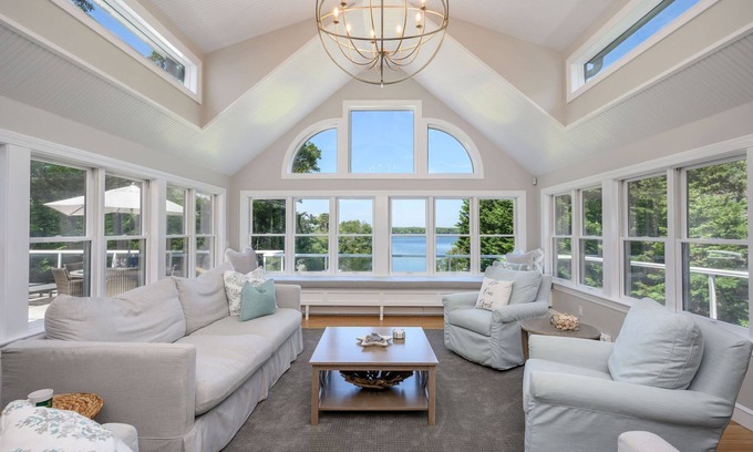 Centerville House | Lakefront with Double Decks Overlooking Water, Dog Ok, Game Room, AC, Dock, Free Wifi