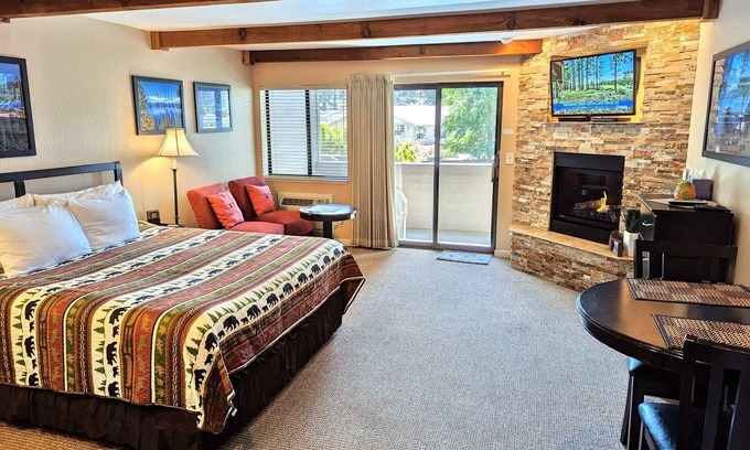 South Lake Tahoe Apartment | Lakeland Village - Private Beach - Large Studio - Pool View, King Bed, Full Kitchen
