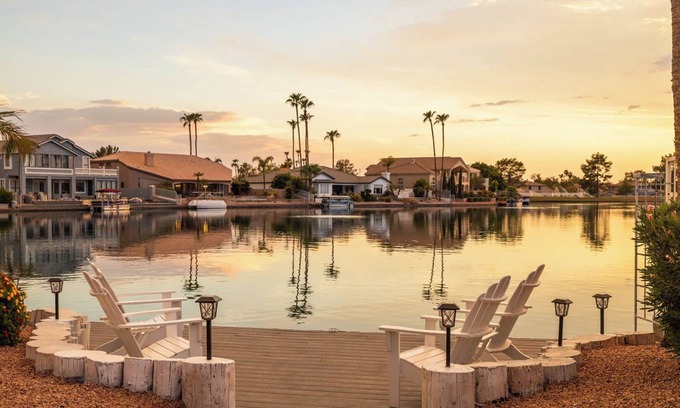Val Vista Lakes House | Lakeside Paradise w/Pool, Hot Tub, Golf & Games!