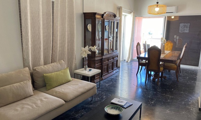 Avdira Apartment | Large 3 BR 1.5 bth w/Sea Views, AC, Prime Location