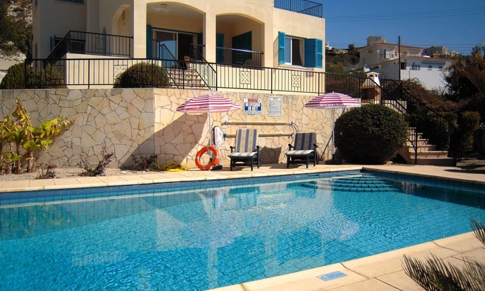 Peyia Town Villa | Large 4 Bed Villa with Heated Pool in own grounds inc. Gardens and Terraces.