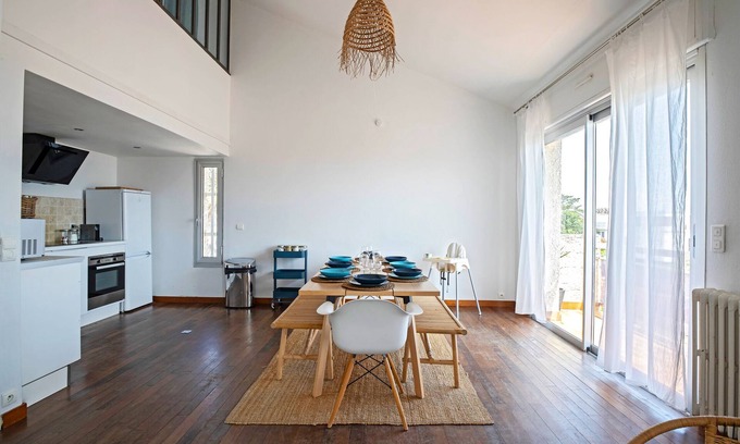 Carnon-Plage Apartment | Large duplex with sea and pond view, 1 min from the beach