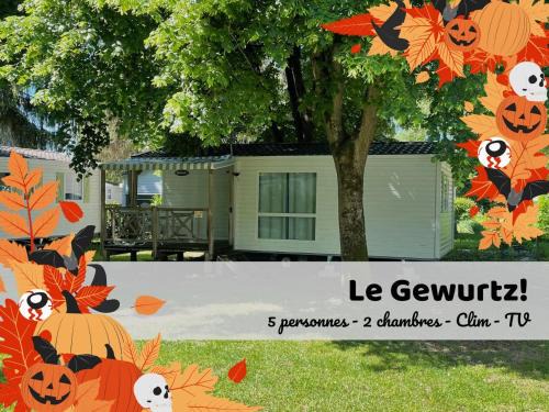 Boofzheim Bed & Breakfast | Le Gewurz - Bungalow climatisé avec TV pour 5
