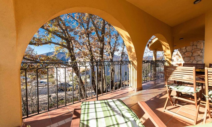 Brzac Apartment | Lotus Resort vacation apartment with swimming pools and garden as well as children's playground and parking lot surrounded by greenery and forest