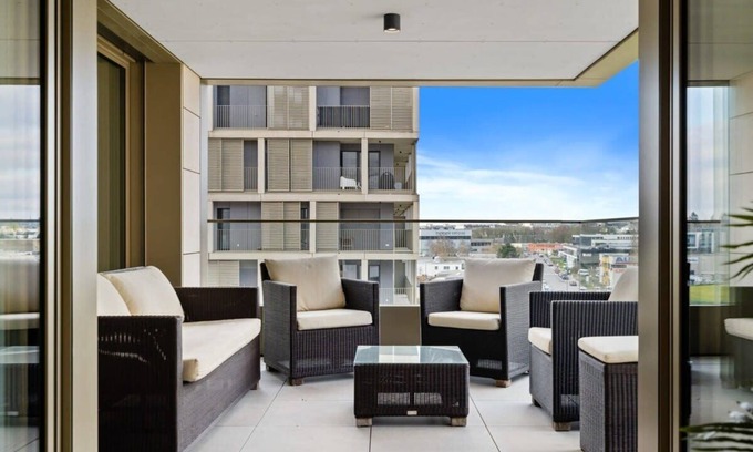 Gasperich Apartment | Lux City Escape: 2BR Apt with Balcony & Workspace