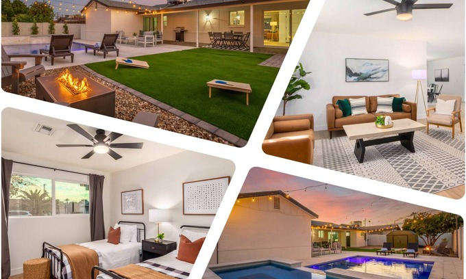 New Papago Parkway House | Lux Scottsdale Oasis Heated Pool & Spa + Fire Pit