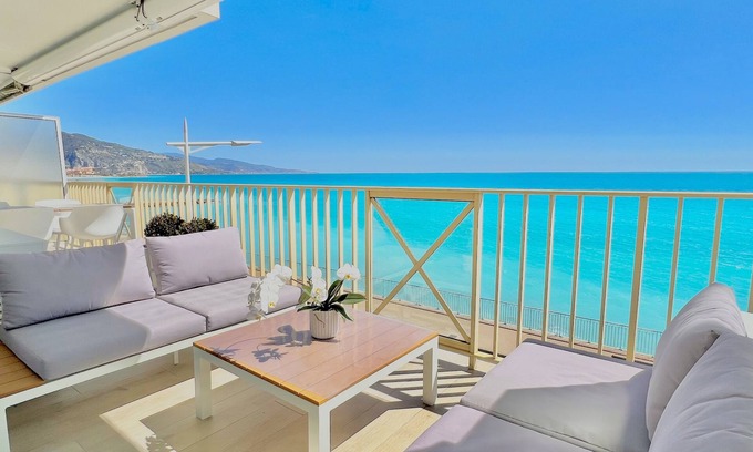 Menton Apartment | LUXUEUX 2 PIÈCES DESIGN EN FRONT DE MER, NEUF AVEC TERRASSE & GARAGE!