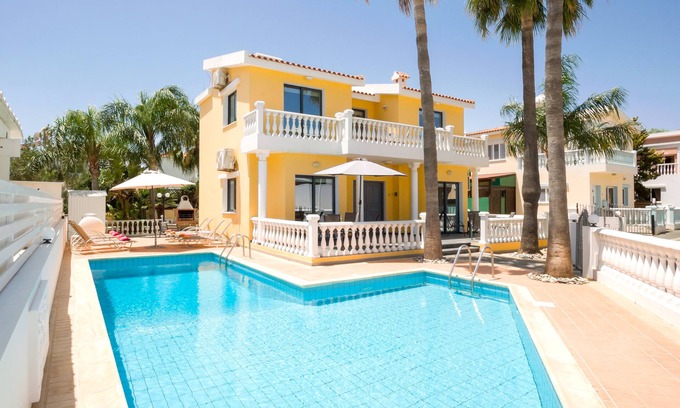 Ayia Thekla Villa | Luxury 4 bedroom beach side detached villa, private swimming pool, Ayia thekla