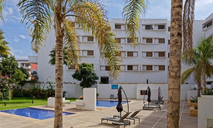 Agadir Bay Apartment | Luxury Apartment 90sqm with Pool near Beach WIFI Unlimited Optical Fiber