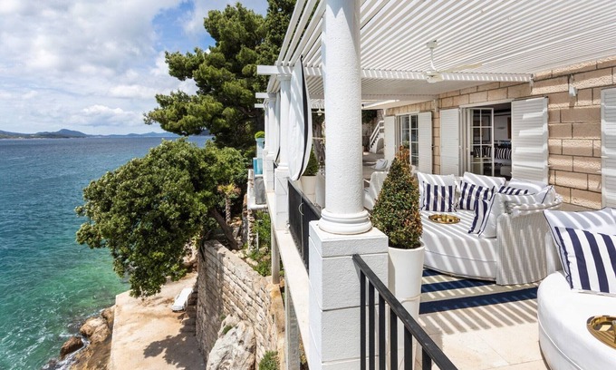 Lozica Villa | Luxury Beachfront Villa Dubrovnik Sea Diamant (7+2) with private pool and sea deck right at the sea- Dubrovnik
