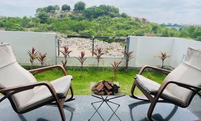 Kukatpalli House | Luxury Duplex - Rooftop Lawn, Hill View, Fire Camp