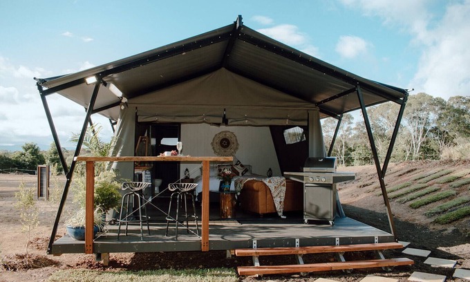 Barrine House | Luxury Glamping Tent, farm stay, near lake, amounst nature. Relax and unwind