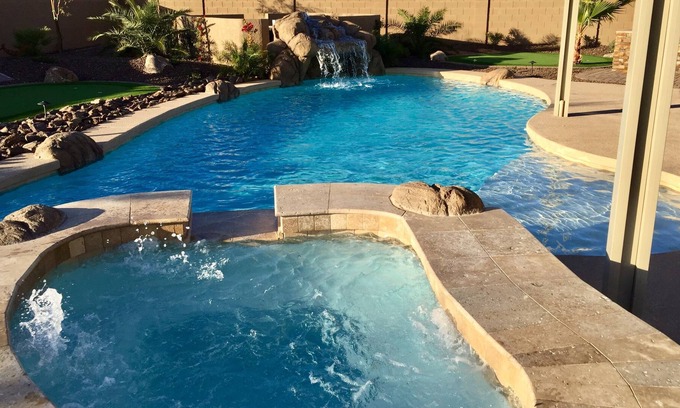 Queen Creek House | Luxury new home, pool/spa, putting greens, mist system, pool table