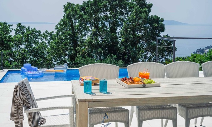 Pobri Villa | Luxury royal design villa for 10 with private pool and panoramic sea views