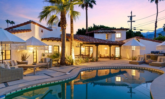Warm Sands House | Luxury Spanish Villa with pool, moments from Downtown Palm Springs
