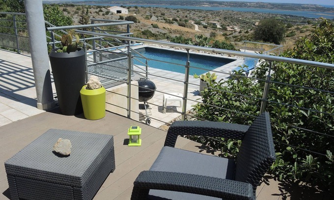 Fitou Villa | Luxury villa, exceptional sea view, heated pool, May to October 4 bathrooms