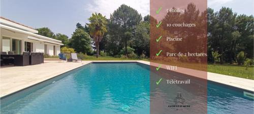 Rives de l'Yon Villa | Magnifique villa 5 etoiles avec piscine privee parc 2 ha