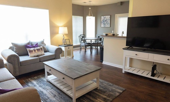 Tupelo Apartment | Magnolia Haven: 2BD/1BA Retreat w/Gym, Pool, BBQ Grill
