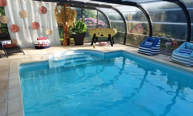 Locmaria-Grand-Champ House | Maison Avec Piscine Couverte et Chauffée et Pergola Bioclimatique de 30m²