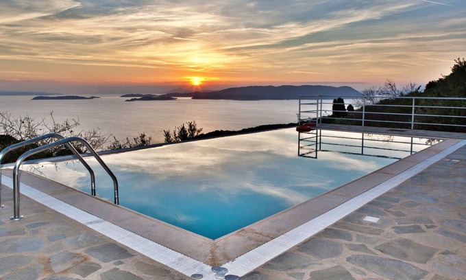 Glossa Villa | Malena Pool Villa with stunning view in a quiet location. Free WIFI and jacuz