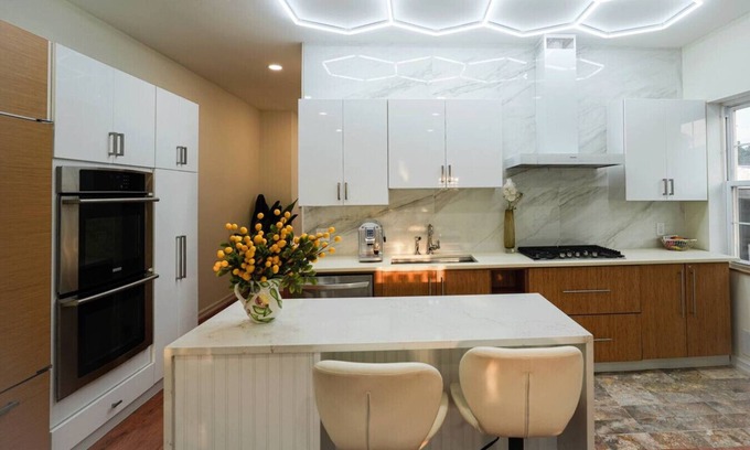 West New York Condo | Mansion Retreat -15 min to NYC w/Balcony views