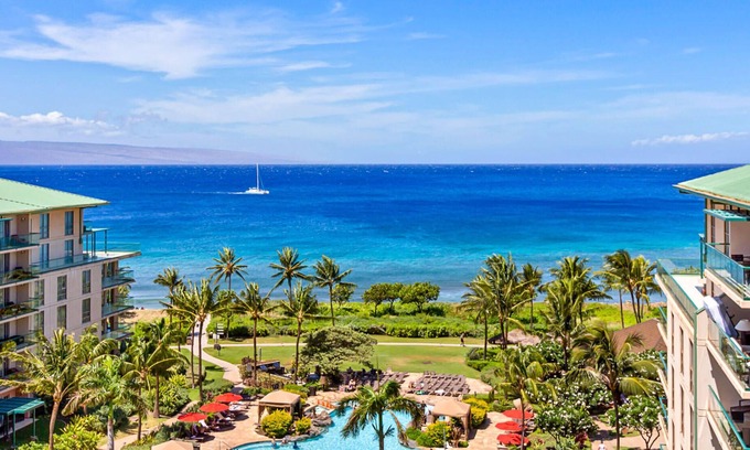 Honokowai Condo | Maui Resort Rentals: Honua Kai - Upgraded 8th Floor Interior Combo, 3 Bedrooms, Stunning Ocean Views plus Wrap-Around Balcony!