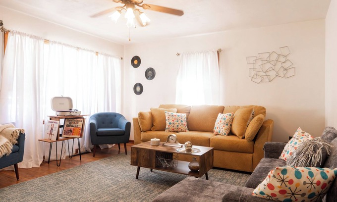 Bedford House | Mid Century Themed Limestone Cottage - 2 Bedrooms Sleeps 6 - Pets Welcome!