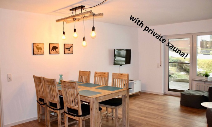 St. Blasien Apartment | Modern apartment with private sauna, close to bathing lakes, ski lift and thermal baths