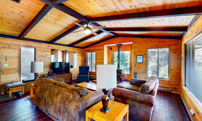 Fish Camp Cabin | Modern cabin w/beautiful views, private gas grill, W/D, and wood fireplace
