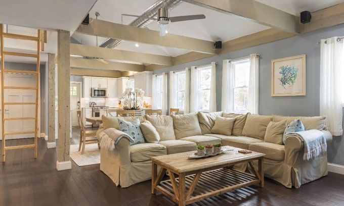 Marblehead Condo | Modern Condo in Historic Marblehead, Walk everywhere, Parking, A/C, Deck & Grill