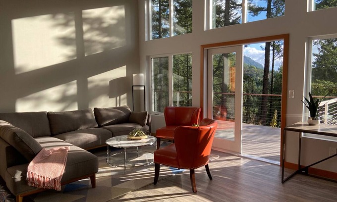 Rosario House | Modern House with peaceful deck, walk to Cascade Lake, pet friendly.