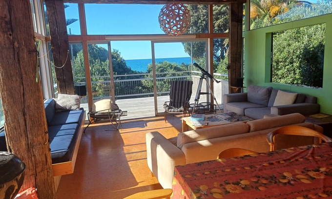 Whiritoa House | Modern Kiwi family bach right on the beach. Private & pet friendly.