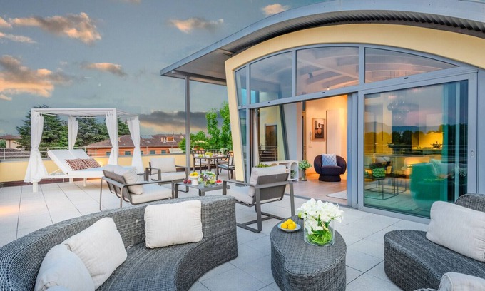 Lucca Historical Center Apartment | Modern Panoramic Loft with Terrace, Elevator, Parking