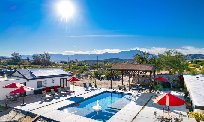 Desert Hot Springs House | Modern Ranch House~Great for Big Groups! Salt Water Pool + Spa