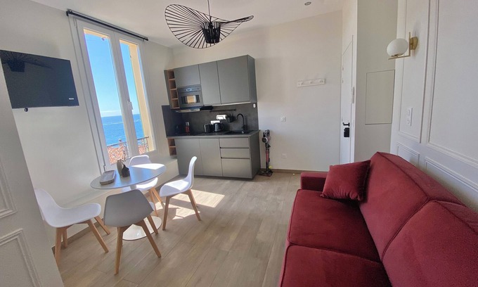Cap d'Ail Apartment | 🏁 Modern Sea-View Flat – A/C, High-Speed Wi-Fi – 15 min walk from Monaco GP F1