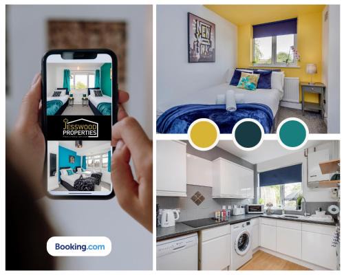 Luton House | Modern Three Bedroom Contractor House With Free Parking Near M1 Luton Airport By Jesswood Properties Short Lets