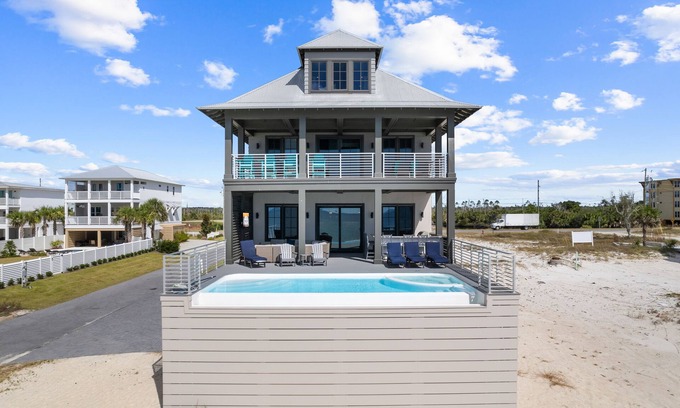 Mexico Beach House | Mojo Risin: Massive Beachfront MB Home- Amazing Outdoor Space & Pool, Sleeps 21