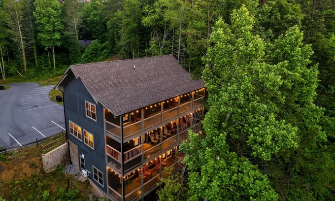 Gatlinburg Cabin | Mountain Chalet in Gatlinburg with Indoor Pool, Game Room, Hot Tub & 3 Decks!