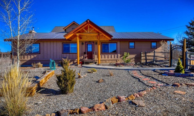 Pagosa Springs House | Mountain Sunset Cabin: Stunning Views, Foosball, Outdoor Fireplace, 30 Min to Wolf Creek Ski Resort!