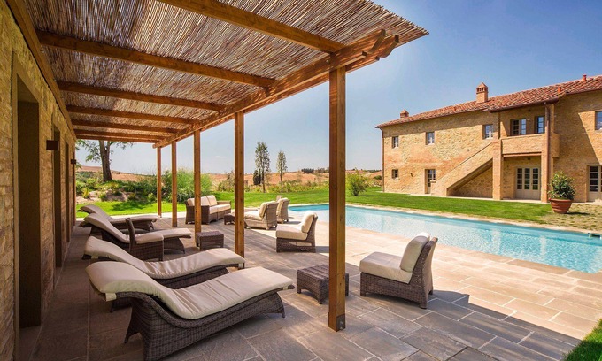 Castelfalfi Villa | My Rental Homes - Antico Casale with pool and garden all around the property