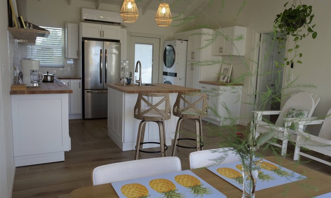 Great Exuma Villa | NEW 2 bdrm Sunrise Villa on 1+ acre tropical garden directly on Hoopers Beach
