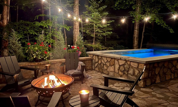 Old Forge Cabin | NEW ADIRONDACK LUXURY CABIN WITH YEAR-ROUND HEATED PLUNGE POOL
